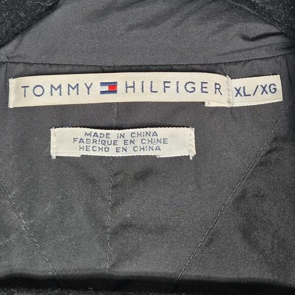Tommy Hilfiger Coat Womens XL Black Down Puffer Long Quilted Two Way Zip Winter - Picture 6 of 12